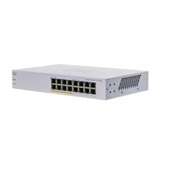 Cisco Business 110 Series 110-16PP - Switch - unmanaged - 8 x 10/100/1000 (PoE) + 8 x 10/100/1000 - desktop, rack-mountable, wall-mountable - PoE (64 W)